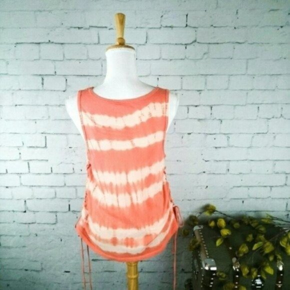 Others Follow Laced Side Tie Dye Tank Top in Coral in Medium - Picture 3 of 7